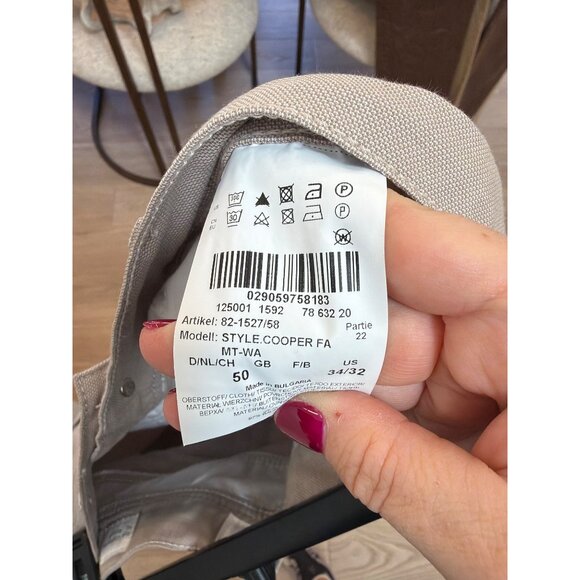 Brax Mens Cooper Fancy Regular Fit Beige Trousers 34x32 Cotton Blend - Picture 6 of 6